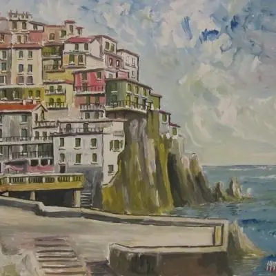 Luigi Buranello Le Cinque Terre - Manarola - Sfumature d´Arte
