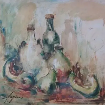 Arturo Figini Composizione con bottiglie - Sfumature d´Arte