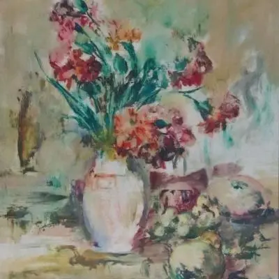 Arturo Figini Vaso di fiori con frutta - Sfumature d´Arte
